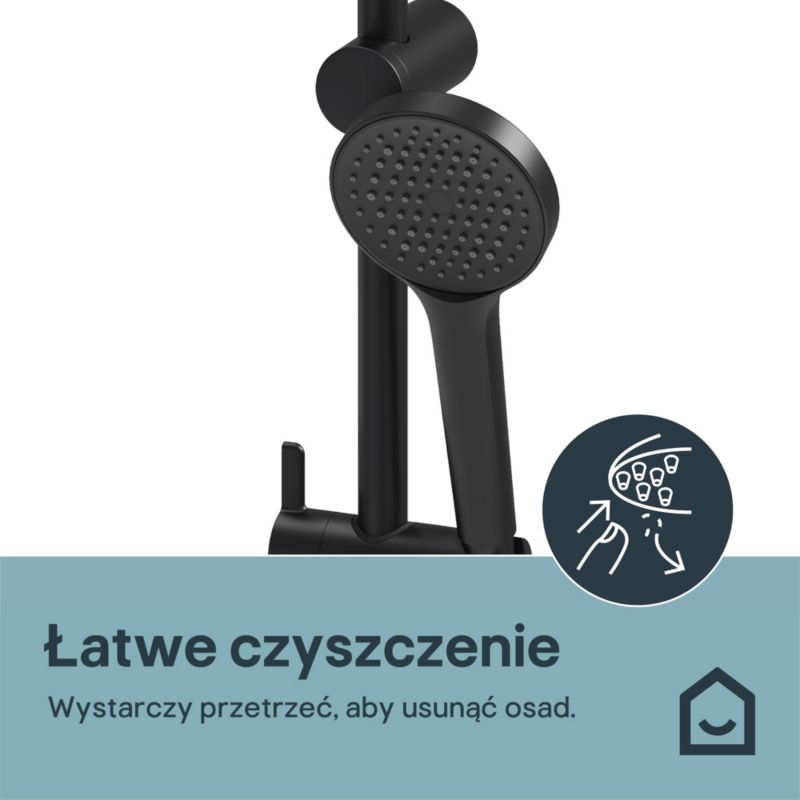 Zestaw prysznicowy GoodHome Maza czarny