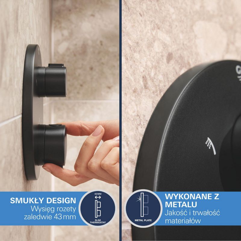Zestaw prysznicowy Grohe Vitalio Start czarny mat, podtynkowy termostat 1 szt.