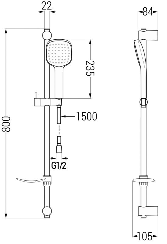 Zestaw prysznicowy Mexen DF chrom 785334582-00 1 szt.