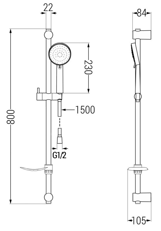 Zestaw prysznicowy Mexen DF chrom 785754582-00 1 szt.