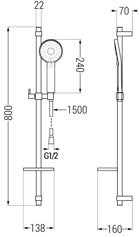 Zestaw prysznicowy Mexen DQ czarny 785404581-70 1 szt.