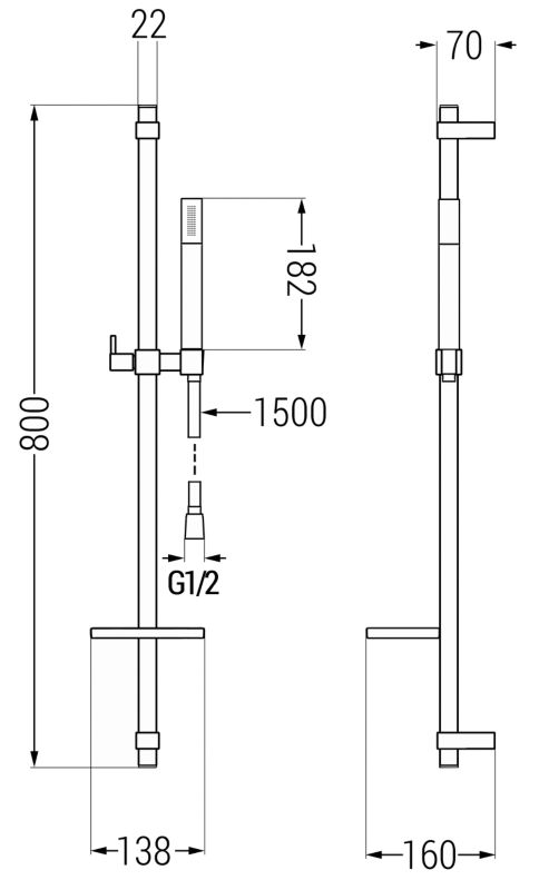 Zestaw prysznicowy Mexen DQ grafit 785704581-66 1 szt.