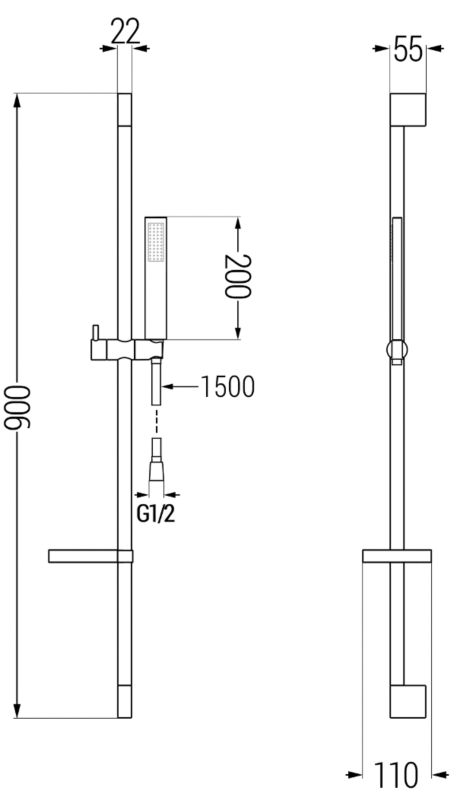 Zestaw prysznicowy Mexen DS czarny 785004583-70 1 szt.