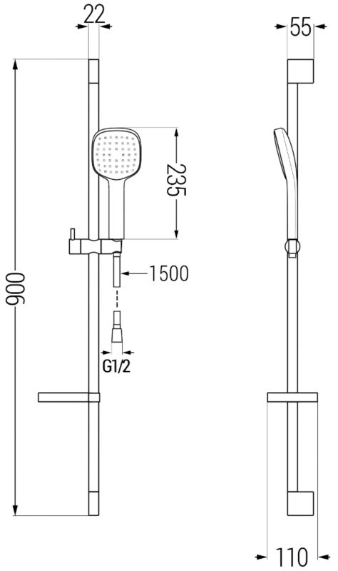 Zestaw prysznicowy Mexen DS czarny 785334583-70 1 szt.