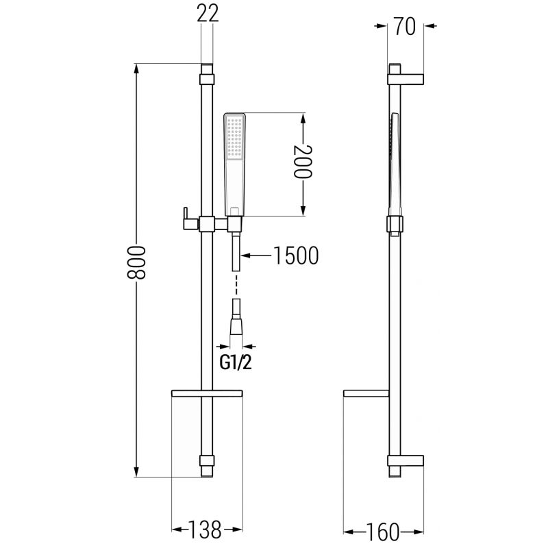 Zestaw prysznicowy Mexen Lynx chrom  745904DQ72-00 1 szt.