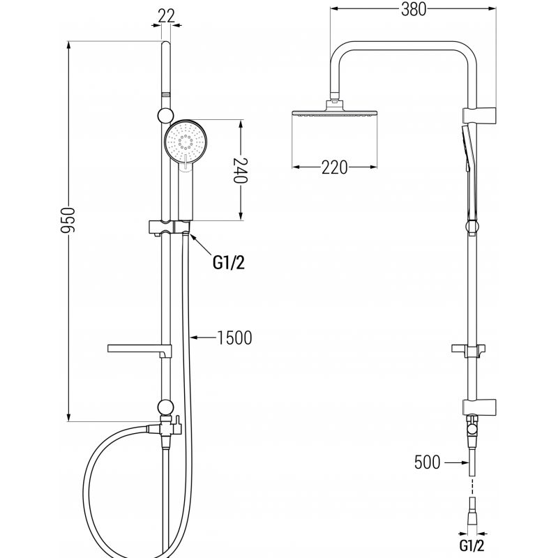Zestaw prysznicowy Mexen Milo chrom  71340240-00 1 szt.