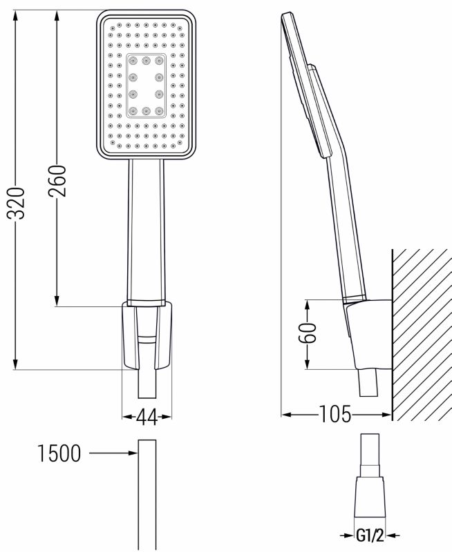 Zestaw prysznicowy Mexen R-54 czarny/chrom 1 szt.