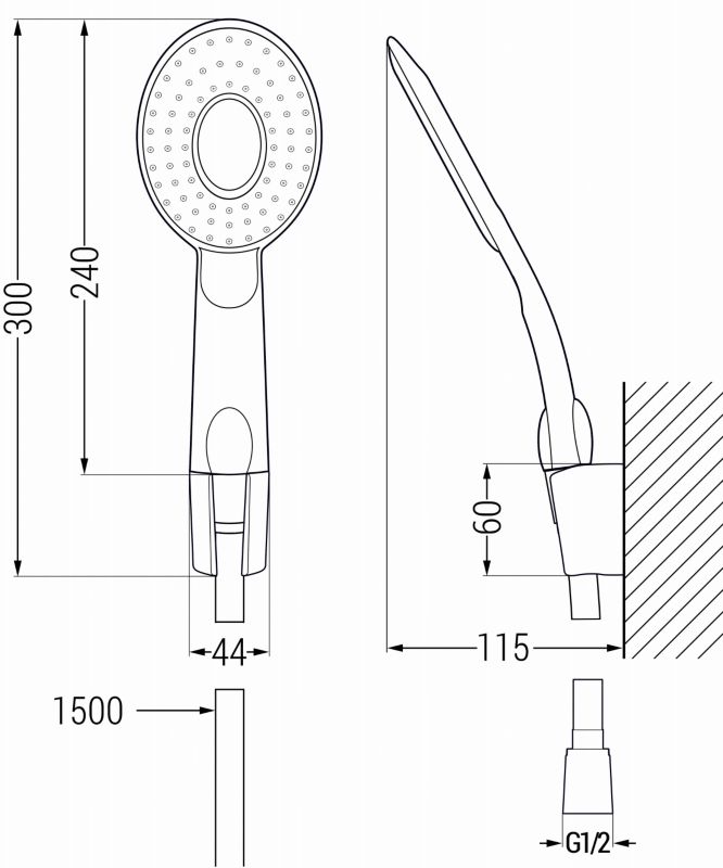 Zestaw prysznicowy Mexen R-73 chrom 1 szt.