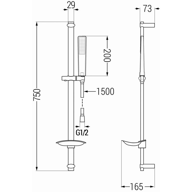 Zestaw prysznicowy Mexen Sabre chrom  72104DB72-00 1 szt.