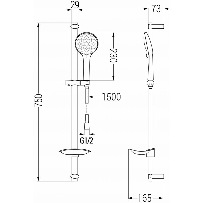Zestaw prysznicowy Mexen Sabre chrom  72104DB74-00 1 szt.