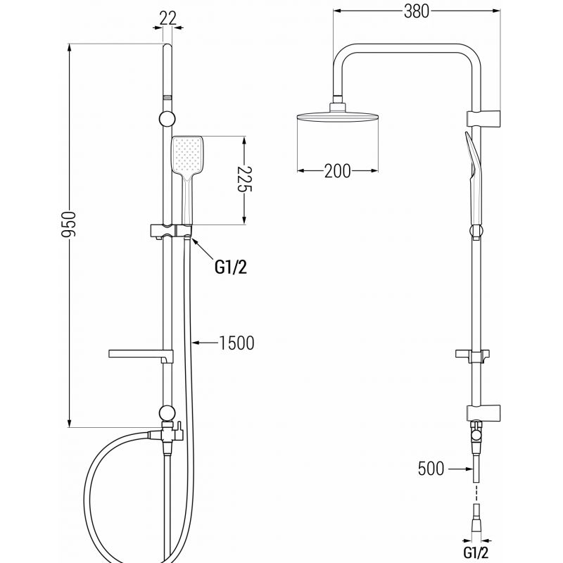 Zestaw prysznicowy Mexen Zero chrom  71140262-00 1 szt.