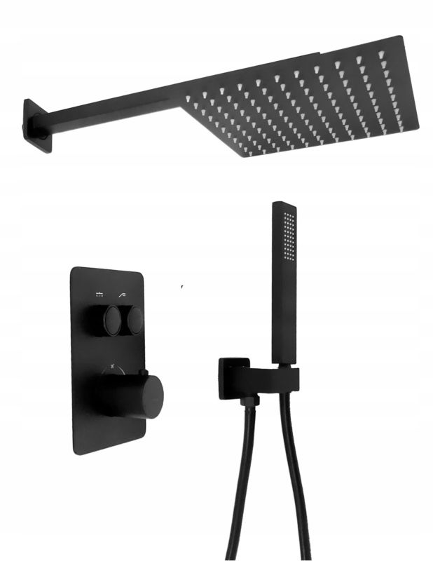 Zestaw prysznicowy podtynkowy Estiva LUPEN Black czarny 1 kpl