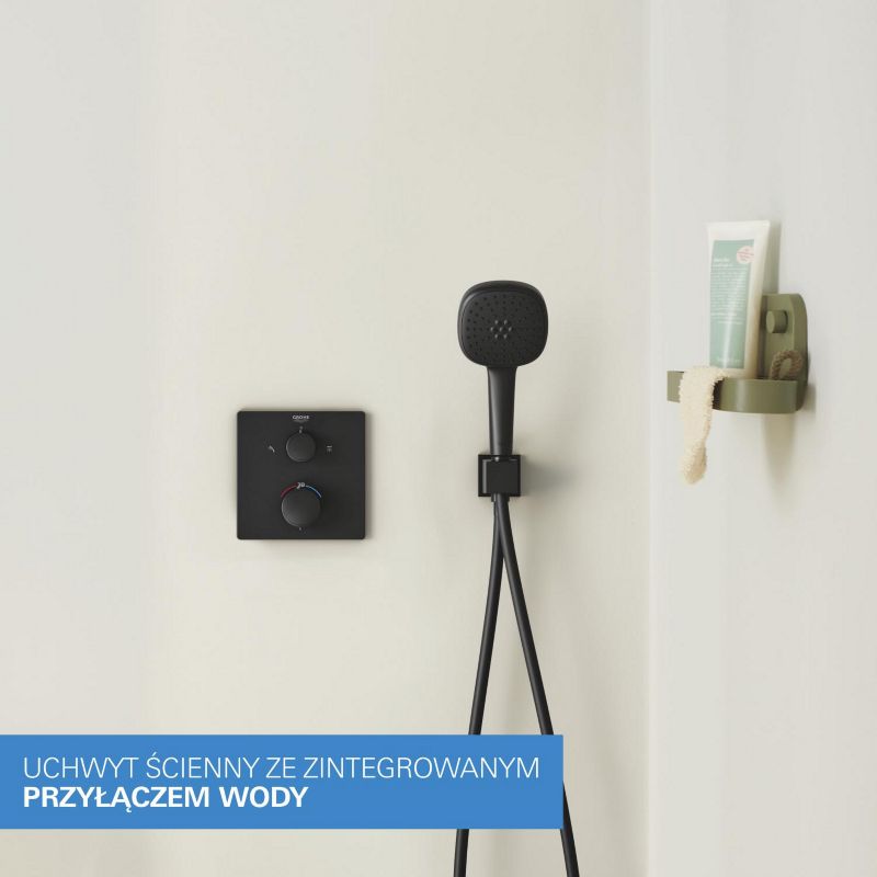 Zestaw prysznicowy podtynkowy Grohe Vitalio Comfort, czarny mat, termostat, z deszczownicą, 1 szt.