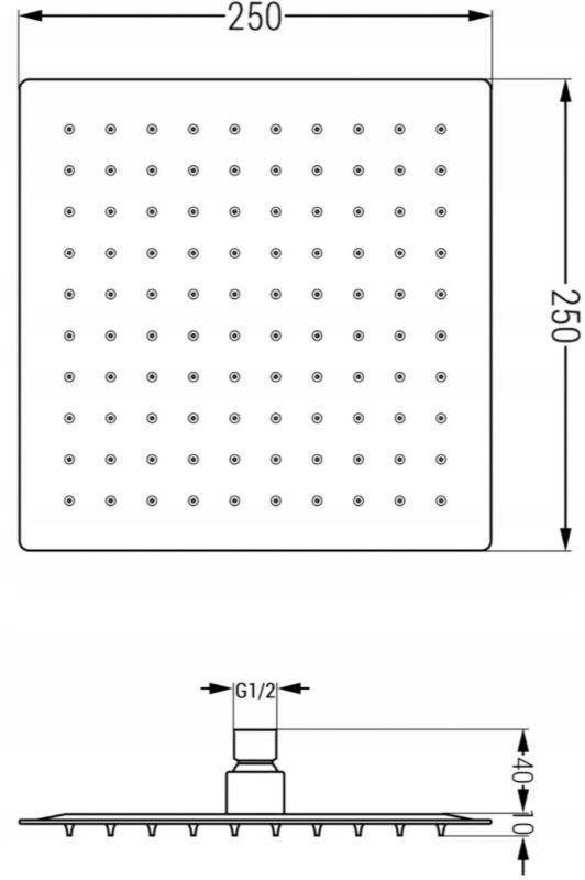 Zestaw prysznicowy podtynkowy Mexen Cube grafit 25 cm 1 szt.