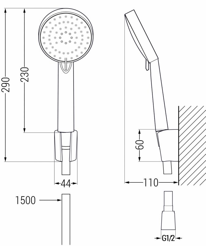 Zestaw prysznicowy punktowy Mexen R-75 chrom 1 szt.