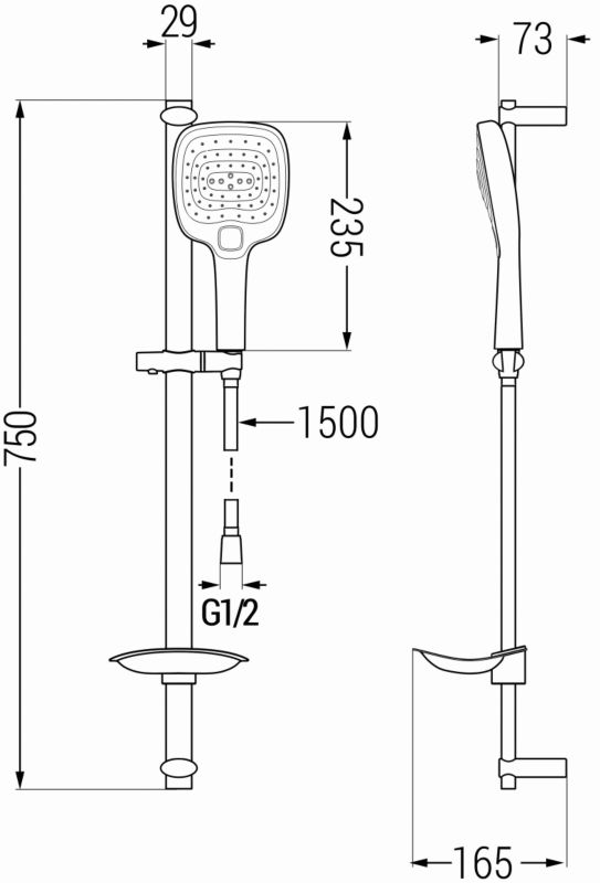 Zestaw prysznicowy suwany Mexen DB chrom 785174584-00 1 szt.