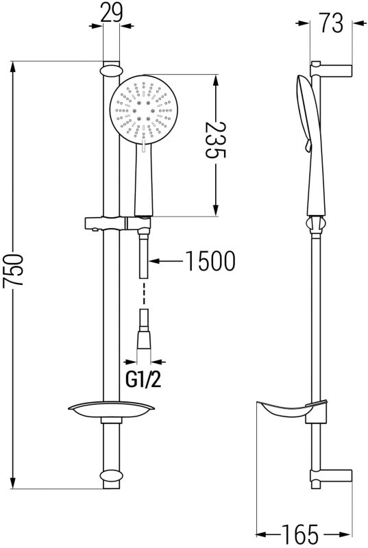 Zestaw prysznicowy suwany Mexen DB chrom 785674584-00 1 szt.