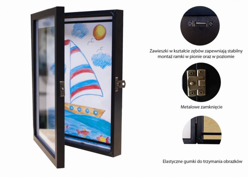 Zestaw ramek BD art 21x30 otwierana czarna 2 szt.