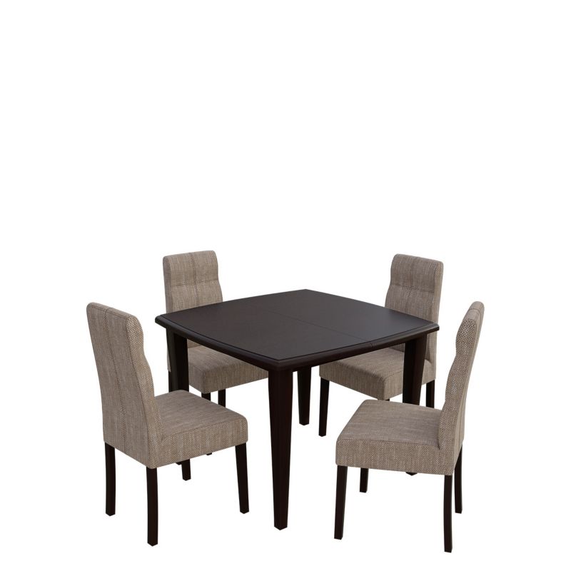 Zestaw RO34 MIRJAN 24 Stół rozkładany S30 100x100/250 + 4 krzesła K63 orzech + jasny brąz 1 kpl.