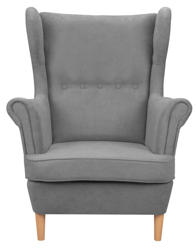 Zestaw skandynawski sofa fotel podnóżek Bonni Lahti/Denver Szary 1 szt.