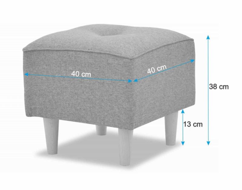 Zestaw skandynawski sofa fotel podnóżek Bonni Lahti/Denver Szary 1 szt.