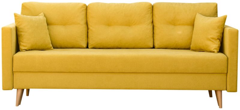 Zestaw skandynawski sofa fotel podnóżek Bonni Lahti/Denver Żółty 1 szt.