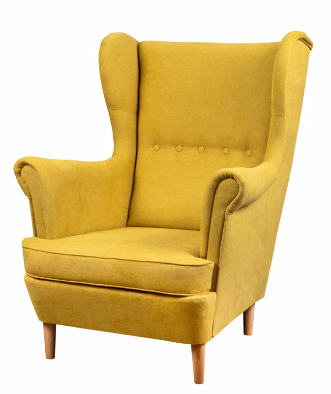 Zestaw skandynawski sofa fotel podnóżek Bonni Lahti/Denver Żółty 1 szt.