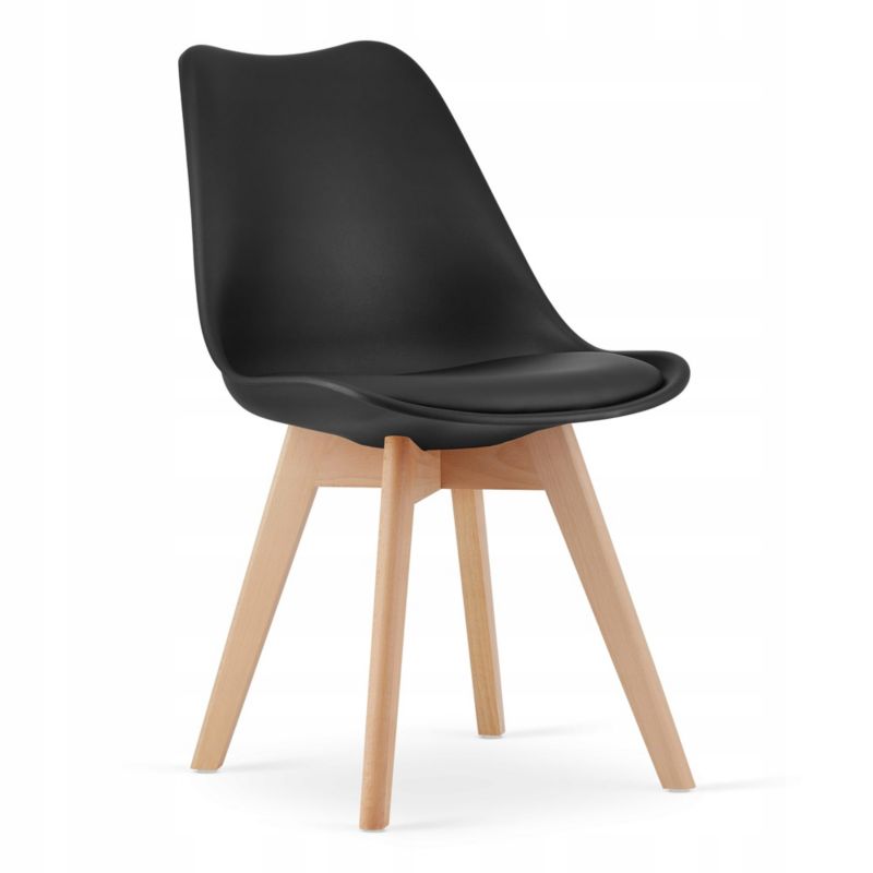 Zestaw Songmics stół kwadratowy 120x80cm dąb craft + 4 krzesła czarne 1 kpl.