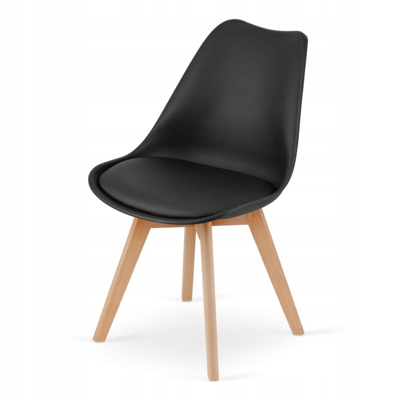 Zestaw Songmics stół kwadratowy 120x80cm dąb craft + 4 krzesła czarne 1 kpl.