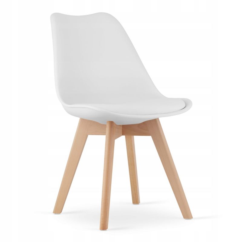 Zestaw Songmics stół kwadratowy 120x80cm dąb sonoma białe nogi + 4 krzesła białe 1 kpl.