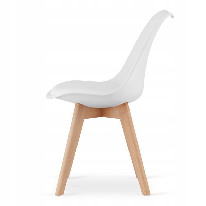 Zestaw Songmics stół kwadratowy 120x80cm dąb sonoma białe nogi + 4 krzesła białe 1 kpl.