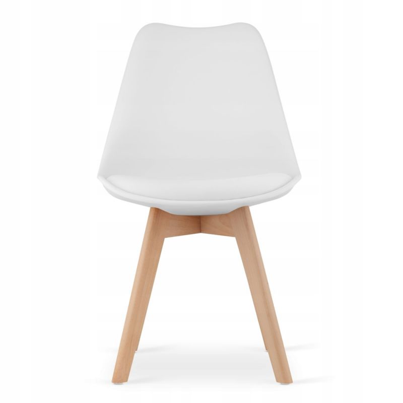 Zestaw Songmics stół kwadratowy 120x80cm dąb sonoma białe nogi + 4 krzesła białe 1 kpl.