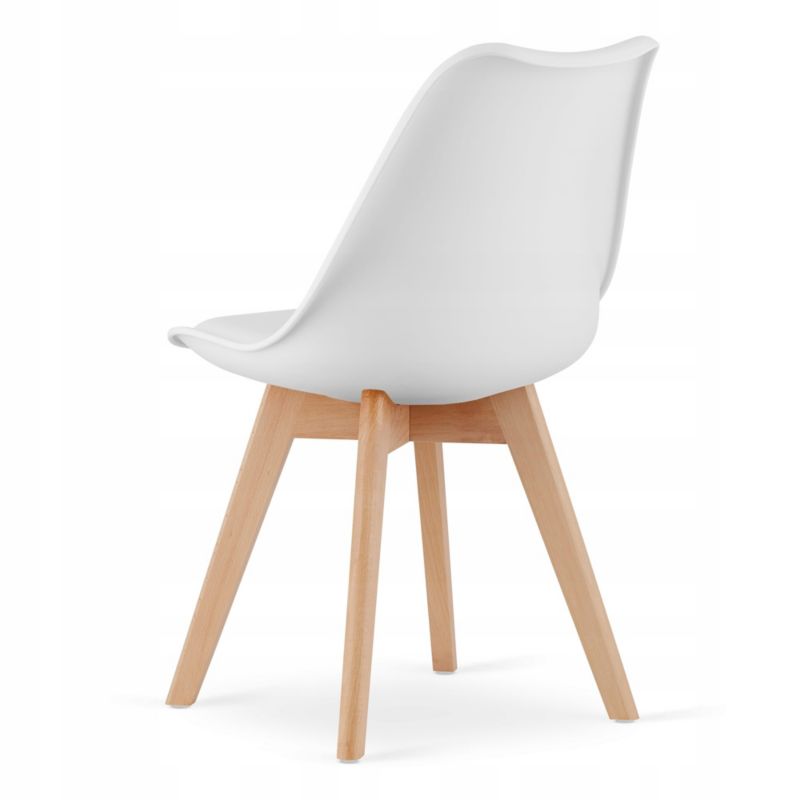 Zestaw Songmics stół kwadratowy 120x80cm dąb sonoma białe nogi + 4 krzesła białe 1 kpl.