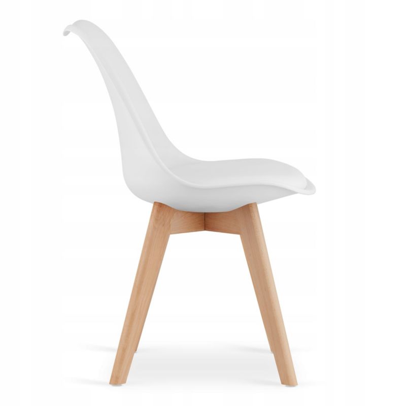 Zestaw Songmics stół kwadratowy 120x80cm dąb sonoma białe nogi + 4 krzesła białe 1 kpl.