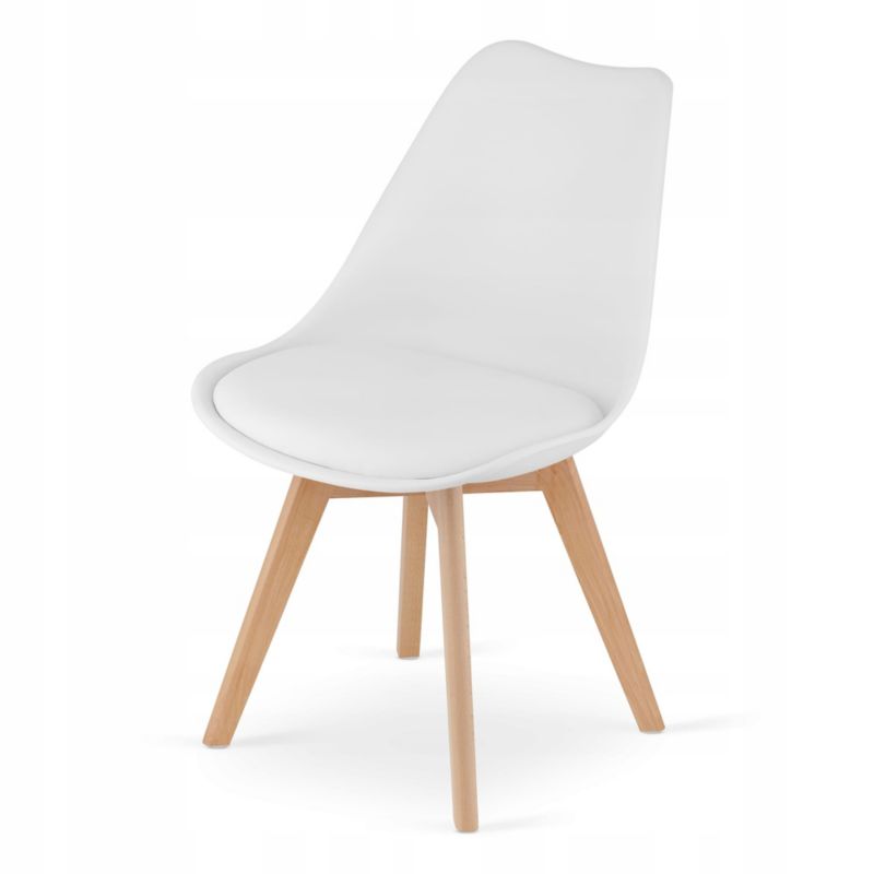 Zestaw Songmics stół kwadratowy 120x80cm dąb sonoma białe nogi + 4 krzesła białe 1 kpl.