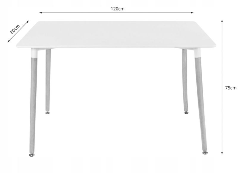 Zestaw Songmics stół prostokątny 120x80cm czarny + 4 krzesła czarne 1 kpl.
