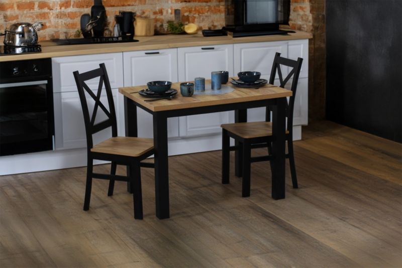 Zestaw stół 100x70 z 2 krzesłami Bonni M019-2 Czarny/Dąb Craft 1 kpl.