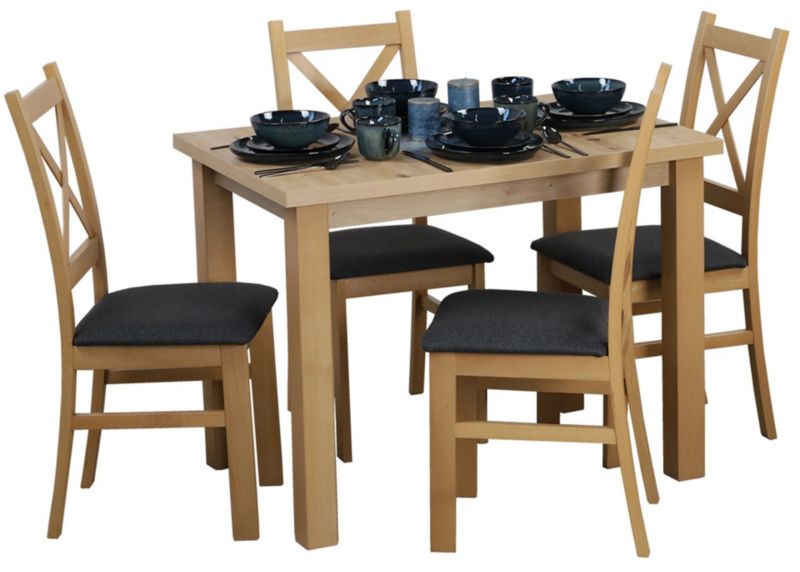 Zestaw stół 100x70 z 4 krzesłami Bonni M010-4 Dąb Artisan 1 kpl.