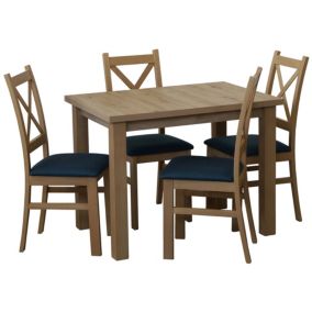 Zestaw stół 100x70 z 4 krzesłami Bonni M013-4 Dąb Artisan 1 kpl.