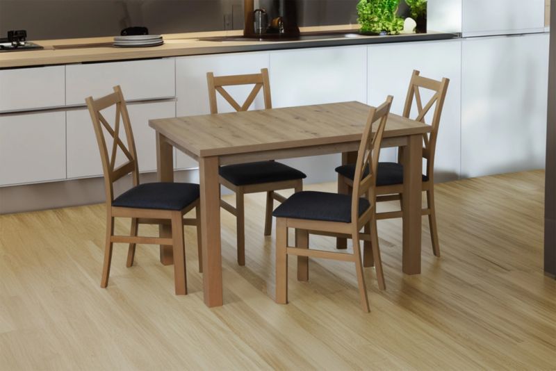 Zestaw stół 150/190x80 i 4 krzesła Bonni M012-4 Dąb Artisan 1 kpl.