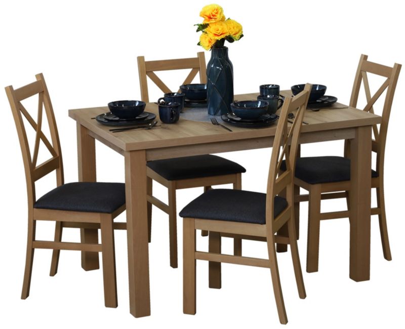 Zestaw stół 150/190x80 i 4 krzesła Bonni M012-4 Dąb Artisan 1 kpl.