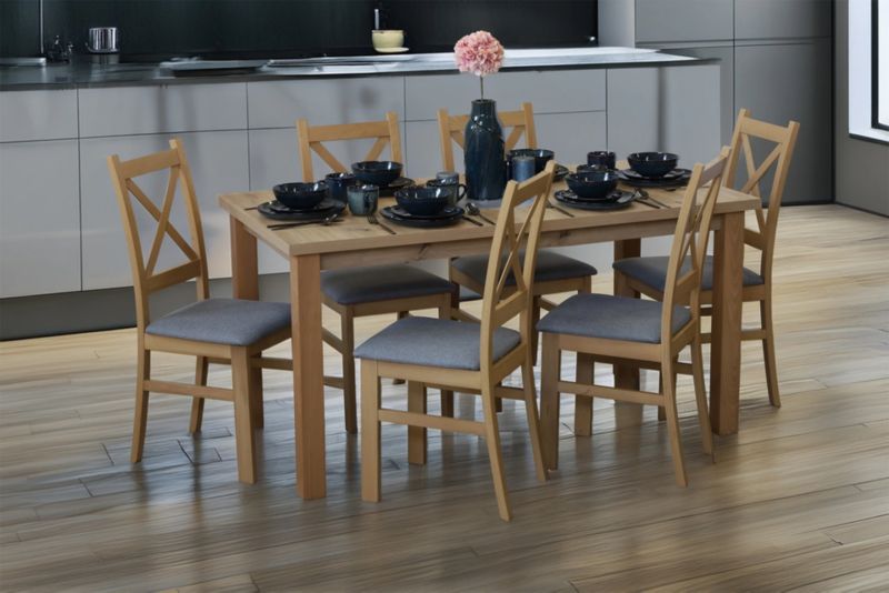 Zestaw stół 150/190x80 i 6 krzeseł Bonni M009-6 Dąb Artisan 1 kpl.