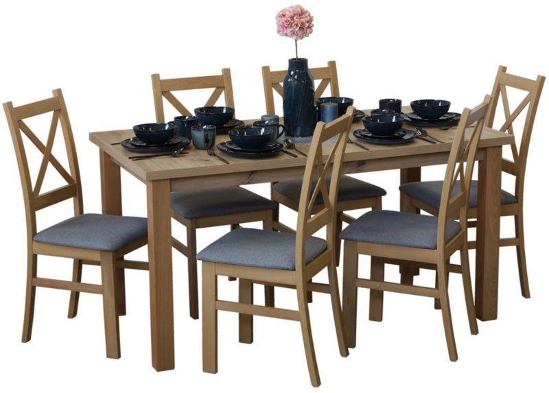 Zestaw stół 150/190x80 i 6 krzeseł Bonni M009-6 Dąb Artisan 1 kpl.