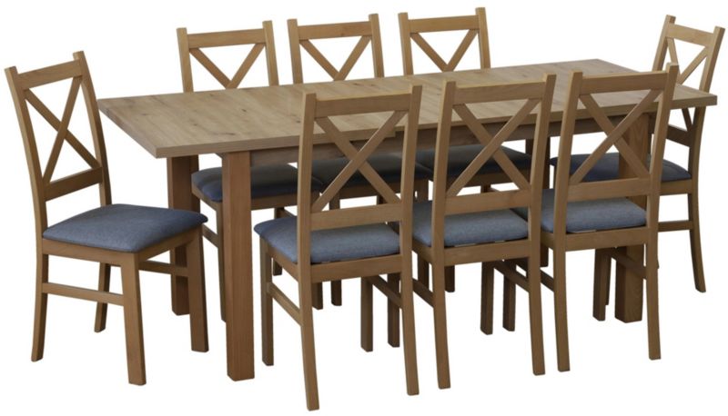Zestaw stół 150/190x80 i 6 krzeseł Bonni M009-6 Dąb Artisan 1 kpl.