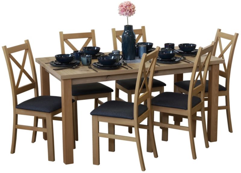 Zestaw stół 150/190x80 i 6 krzeseł Bonni M012-6 Dąb Artisan 1 kpl.