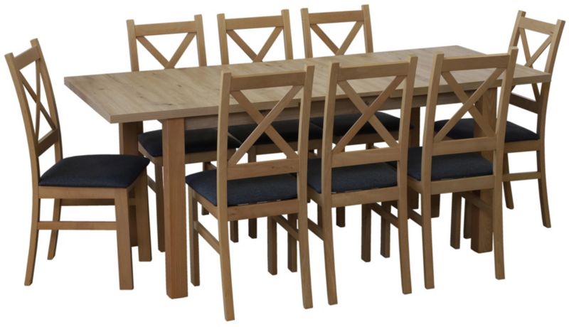 Zestaw stół 150/190x80 i 6 krzeseł Bonni M012-6 Dąb Artisan 1 kpl.