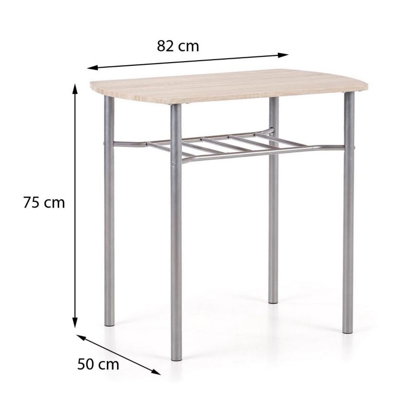Zestaw stół + 2 krzesła Halmar dąb sonoma MDF 82x50x75 cm 1 kpl.