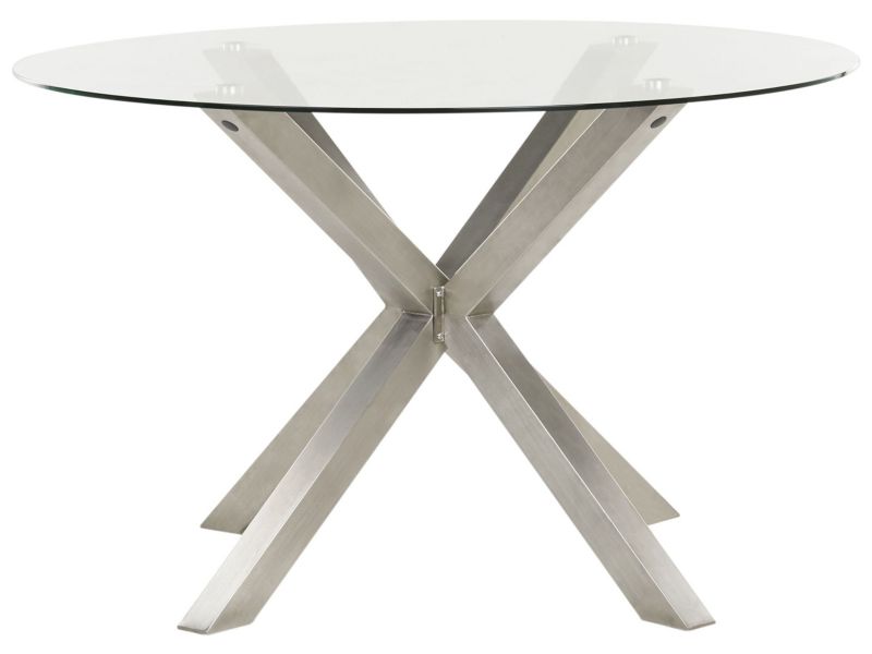Zestaw: stół z 4 krzesłami Maletto/grosseto Szkło 120x120x75 cm Srebrny 1 kpl