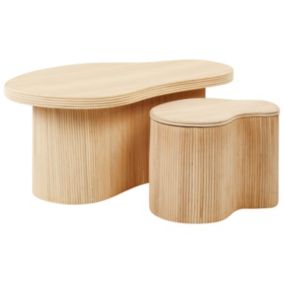 Zestaw stolików Salanti Zestaw 2 Rattan Naturalny 1 par.