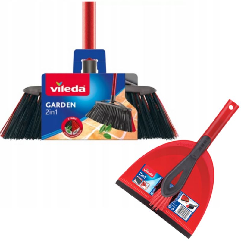 Zestaw Szczotka zewnętrzna szufelka zmiotka VILEDA 130cm czerwona 1szt.